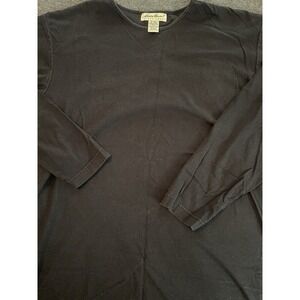 Women's Eddie Bauer Black Long Sleeve 100% Cotton Basic T Shirt Medium Tall